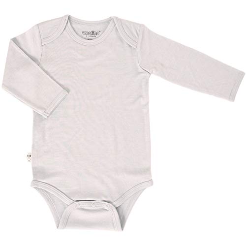 Product Cover Woolino Unisex Baby Long Sleeve Bodysuit, Merino Wool, 3-6 Months, Beige