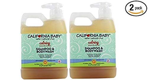 Product Cover California Baby Calming Shampoo and Body Wash - Hair, Face, and Body | Gentle, Fragrance Free, Allergy Tested | Dry, Sensitive Skin | 17.5 oz | 2 Pack