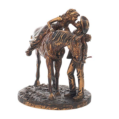 Product Cover Prairie Rose Western Bronze Tone 6 x 6 Hand-Cast Resin Stone Wedding Cake Topper