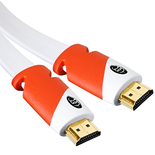Product Cover Flat HDMI Cable 40 ft - High Speed HDMI Cord - Supports, 4K Video at 60 Hz, 3D, 2160p - HDMI Latest Standard - CL3 Rated - 40 Feet