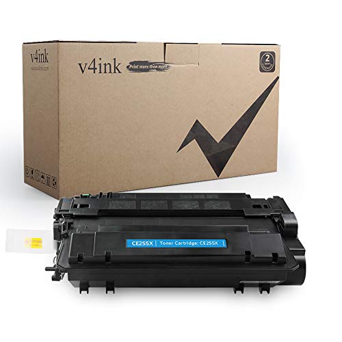 Product Cover V4INK Compatible Toner Cartridge Replacement for HP 55X CE255X CE255A High Yield Toner for HP LaserJet P3010 P3011 P3015 P3015d P3015dn P3015n P3015x, 500 MFP M521dn M521dw M525c M525dn M525f Printer