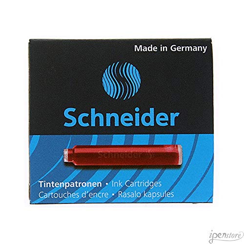 Product Cover Pk/6 Schneider Fountain Pen Ink Cartridges, Red