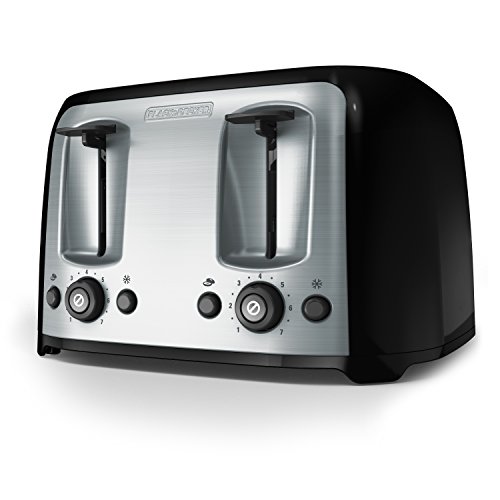 Product Cover BLACK+DECKER 4-Slice Toaster, Classic Oval, Black with Stainless Steel Accents,  TR1478BD