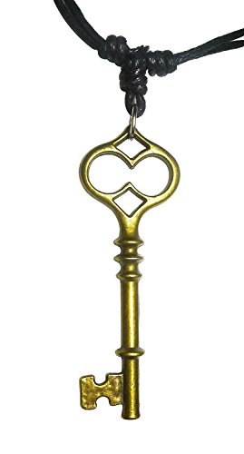 Product Cover Bijoux De Ja Antique Bronze Castle Key Charm Pendant Adjustable Cord Necklace