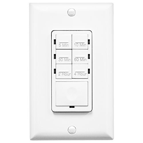 Product Cover ENERLITES Countdown Timer Switch, Fan Switch Timer, Wall Light Timer Switch, Bathroom Timer Switch, 5 min - 4 hours, Night Light LED Indicator, Neutral Wire Required, UL Listed, HET06-4H-W, White