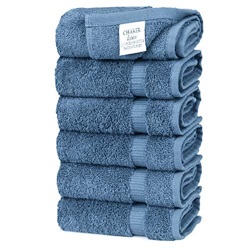 Product Cover Chakir Turkish Linens Turkish Cotton Luxury Hotel & Spa Bath Towel, Hand Towel - Set of 6, Wedgewood
