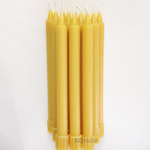 Product Cover BCandle 100% Pure Beeswax Candles (Set of 12) 8-Hour Organic Hand Made - 8 Inches Tall, 3/4 Inch Diameter; Tapers