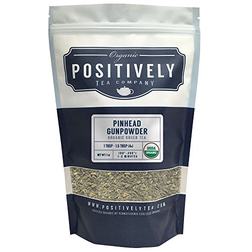Product Cover Positively Tea Company, Organic Pinhead Gunpowder, Green Tea, Loose Leaf, USDA Organic, 1 Pound Bag