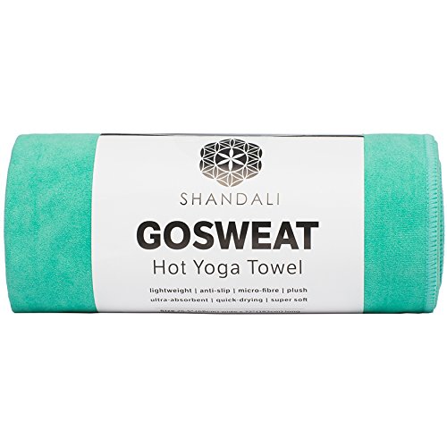 Product Cover SHANDALI Hot Yoga Towel - Suede - 100% Microfiber, Super Absorbent, Bikram Yoga Towel - Exercise, Fitness, Pilates, and Yoga Gear. Teal 26.5