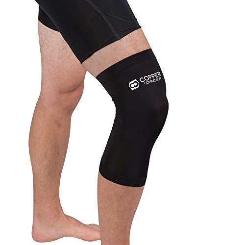 Product Cover Copper Compression Recovery Knee Sleeve - Guaranteed Highest Copper Content with Infused Fit. Best Copper Knee Brace for Men and Women. Wear to Support Stiff + Sore Muscles + Joints
