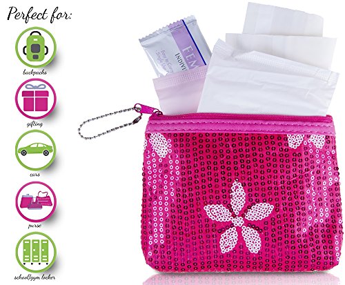 Product Cover Menstruation Kit - First Period Kit to-go! (Period Starter Kit with All Natural Pads) (Pink)