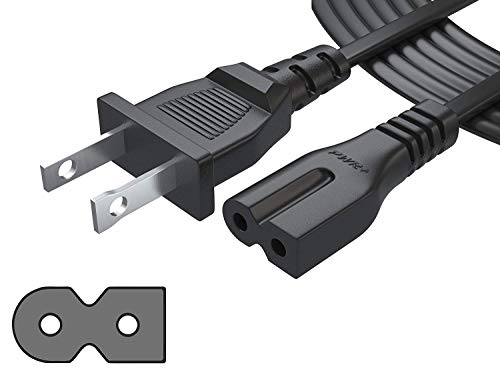 Product Cover Pwr Extra Long 12 Ft 2 Prong Polarized-Power-Cord for Vizio-LED-TV Smart-HDTV E-M-Series and Others 2 Slot Adapter-AC-Wall-Cable: IEC-60320 IEC320 C7 to NEMA 1-15P