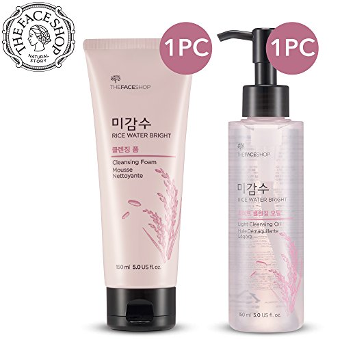 Product Cover THE FACE SHOP Rice Water Bright Bundle - Cleanser 150Ml + Light Cleansing Oil 150Ml, 20 g.