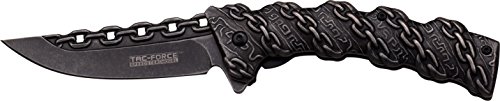 Product Cover TAC Force TF-859 Spring Assist Folding Knife, Black Blade, Black Handle, 4.75-Inch Closed