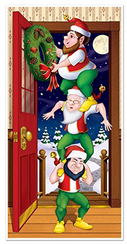 Product Cover Beistle Christmas Elves Door Cover, 30-Inch by 5-Feet, Multicolor