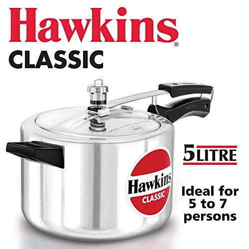 Product Cover HAWKIN Classic CL50 5-Liter New Improved Aluminum Pressure Cooker, Small, Silver