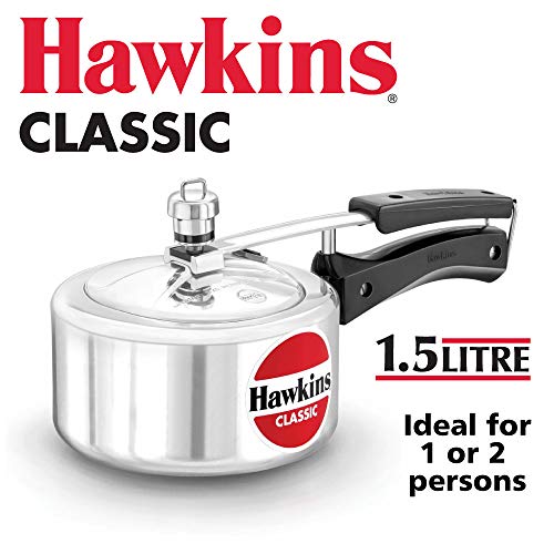 Product Cover HAWKIN Classic CL15 1.5-Liter New Improved Aluminum Pressure Cooker, Small, Silver