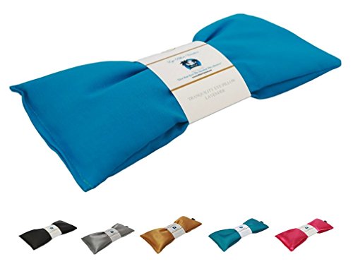 Product Cover Eye Pillow Vacation Organic Flax Seed Filled Lavender Eye Pillow, Turquoise - Organic Cotton