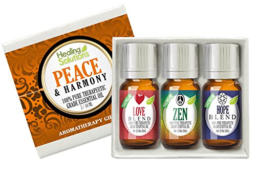 Product Cover Peace & Harmony Blends Set 100% Pure, Best Therapeutic Grade Essential Oil Kit - 3/10mL (Love, Hope, and Zen)