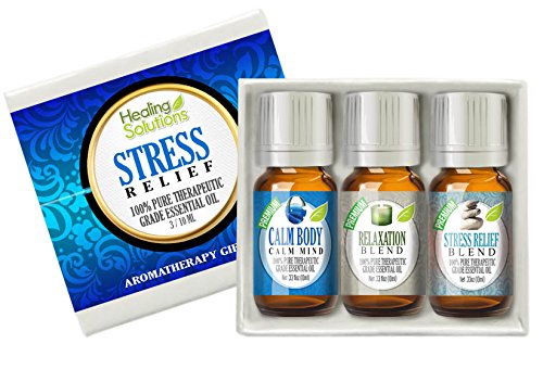 Product Cover Stress Relief Blend Set 100% Pure, Best Therapeutic Grade Essential Oil Kit - 3/10mL (Calm Body/Calm Mind, Relaxation, and Stress Relief)