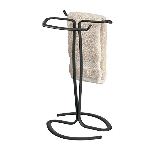 Product Cover iDesign Axis Metal Free-Standing Hand Towel Drying Rack for Master, Guest, Kids' Bathroom, Laundry Room, Kitchen, Holds Two, 7.75