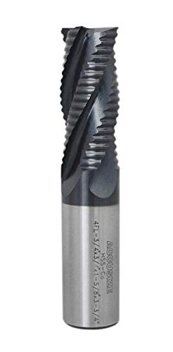 Product Cover Accusize Industrial Tools Standard Tooth M42 8% Cobalt Tialn Roughing End Mill, 3/4'' by 3/4'' by 1-5/8'' Flt Length, 1102-0034