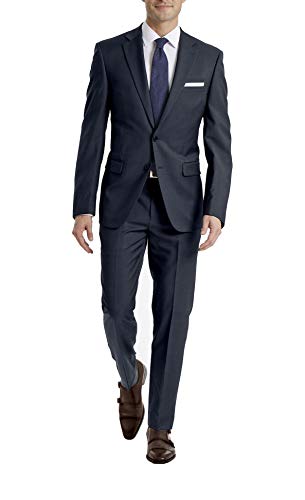 Product Cover Calvin Klein Men's Slim Fit Stretch Suit, Navy Sharkskin, 42 Short