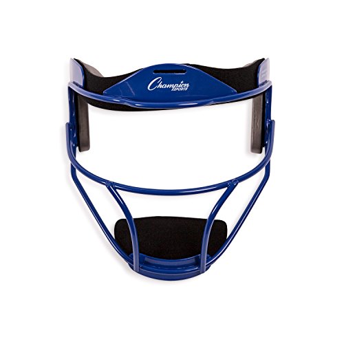 Product Cover Champion Sports Steel Softball Face Mask - Classic Baseball Fielders Masks for Youth - Durable Head Guards - Premium Sports Accessories for Indoors and Outdoors - Blue