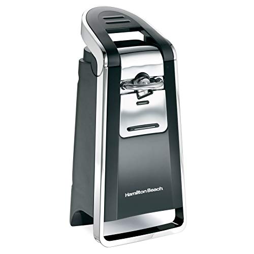 Product Cover Hamilton Beach (76606ZA) Smooth Touch Electric Automatic Can Opener with Easy Push Down Lever, Opens All Standard-Size and Pop-Top Cans,Extra Tall, Black and Chrome