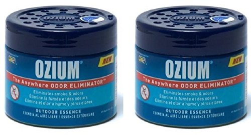 Product Cover Ozium Smoke & Odors Eliminator Gel. Home, Office and Car Air Freshener 4.5oz (127g), Outdoor Essence Scent (2 pack)