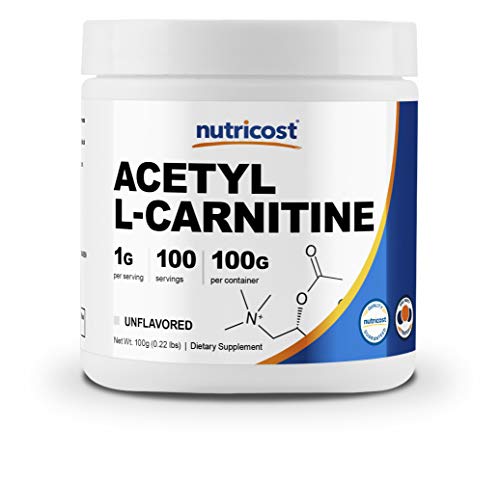 Product Cover Nutricost Acetyl L-Carnitine (ALCAR) 100 GMS - 1000mg Per Serving - High Quality Acetyl L-Carnitine Powder