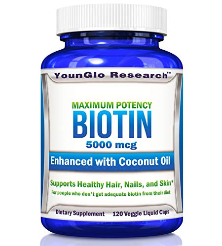 Product Cover Biotin Plus Coconut Oil Pills 5000 mcg - for Healthy Hair - 120 Veggie Liquid Capsules (1 Pack)