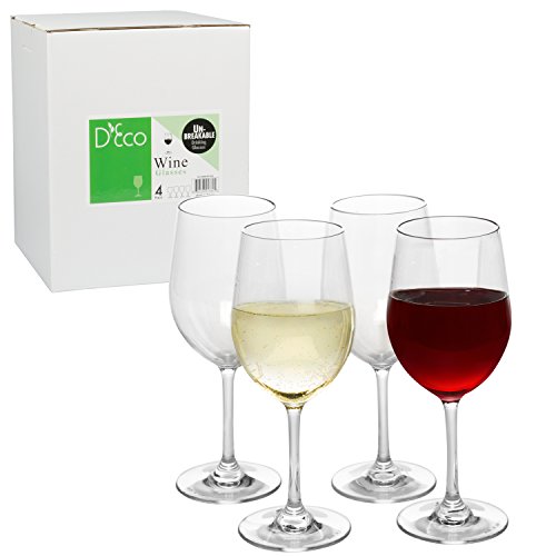 Product Cover Unbreakable Wine Glasses - 100% Tritan - Shatterproof, Reusable, Dishwasher Safe (Set of 4) by D'Eco