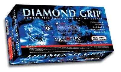 Product Cover Microflex - Diamond Grip Latex Gloves - Box Size Small