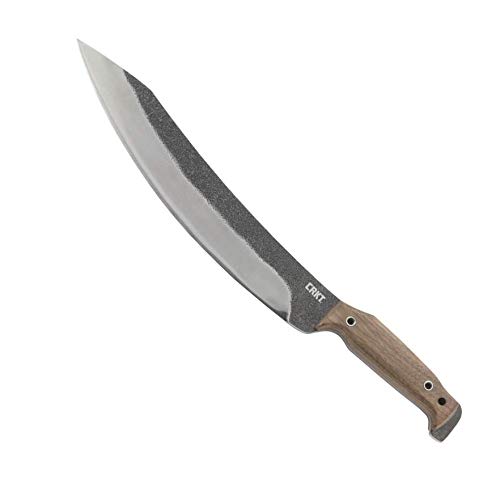 Product Cover CRKT Mah-Chete Fixed Blade with Sheath: Survival, Outdoor Machete, Upswept High Carbon Steel Blade, Walnut Handle, Nylon Sheath 3100