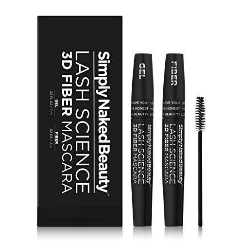 Product Cover 3D Fiber Lash Mascara by Simply Naked Beauty. Waterproof, lengthening voluminous, on lashes all day. Best and highest rated 3D and 4D gel and fiber formula. Non toxic, hypoallergenic, Natural. Black