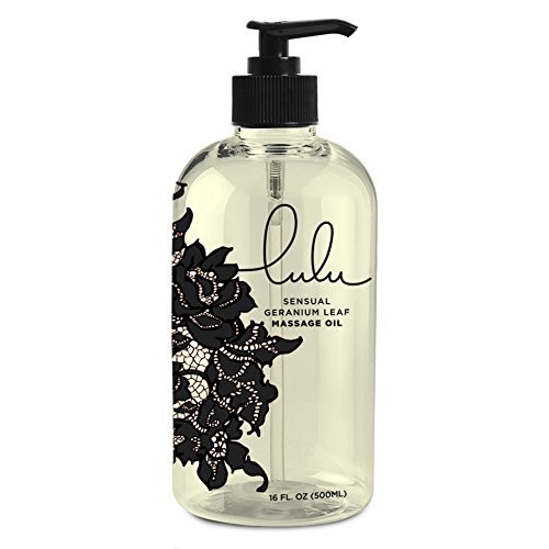 Product Cover Lulu Massage Oil 16 Ounces for Luxurious Relaxing Body Massages. Scented with Premium Natural Aromatherapy Essential and Sweet Almond Oils Lotion. USA Made.
