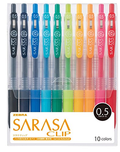 Product Cover Zebra Sarasa Clip 0.5, 10 Color Set (JJ15-10CA)