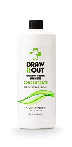 Product Cover Draw It Out Liniment Spray Concentrate - Veterinary Strength - Odorless and Colorless - Pain Relief Topical Analgesic Horse Cream for Joint and Muscle Pain - Spray Wrap Soak - Natural Mineral - 32 oz