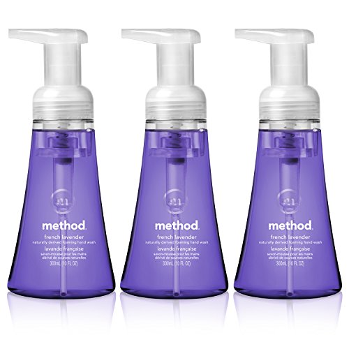 Product Cover Method Naturally Derived Foaming Hand Wash, French Lavender, 10 Ounce (Pack of 3)