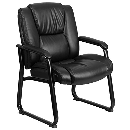 Product Cover Flash Furniture Reception Chairs | Black LeatherSoft Side Chairs for Reception and Office, GO-2138-GG
