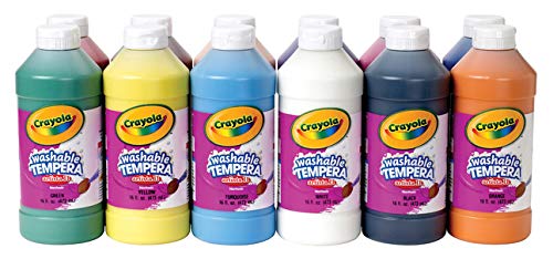Product Cover Crayola Artista II Washable Liquid Tempera Paint, Set of 12, 16oz , Assorted Colors (54-8216)