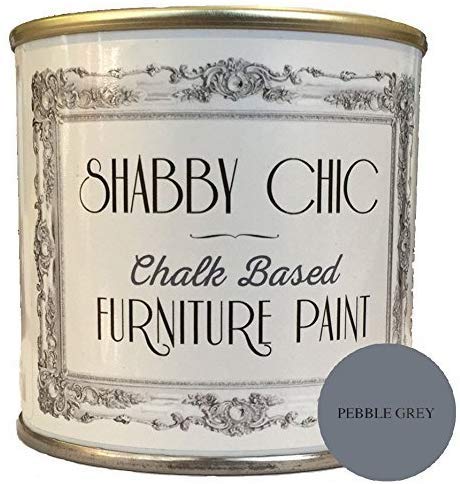 Product Cover Shabby Chic Chalk Furniture Paint - Pebble Grey 250ml - Chalked, Use on Wood, Stone, Brick, Metal, Plaster or Plastic, No Primer Needed, Made in The UK
