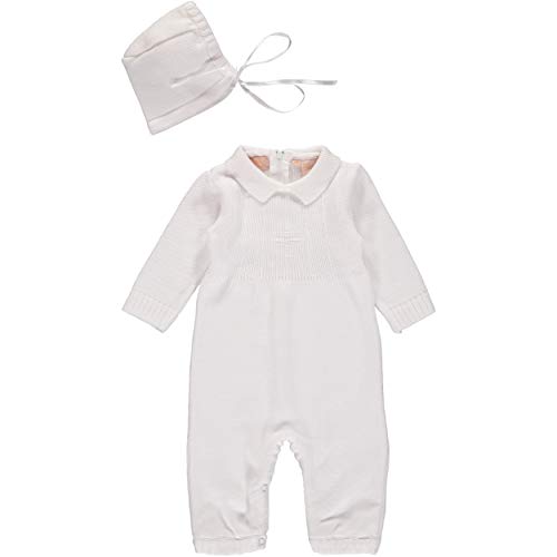 Product Cover Baby Boy's Christening Outfit with Bonnet Hat - Cross Detail (3 Months) White