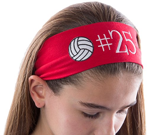 Product Cover Personalized Monogrammed Embroidered Volleyball Patch Cotton Stretch Headband CHOOSE YOUR CUSTOM COLORS FROM CHARTS IN THIS LISTING