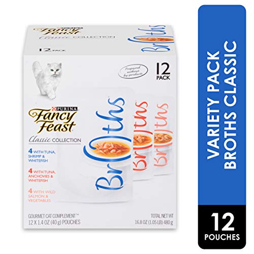 Product Cover Purina Fancy Feast Broths Adult Classic Collection Cat Complement Wet Cat Food - (12) 1.4 oz. Pouches