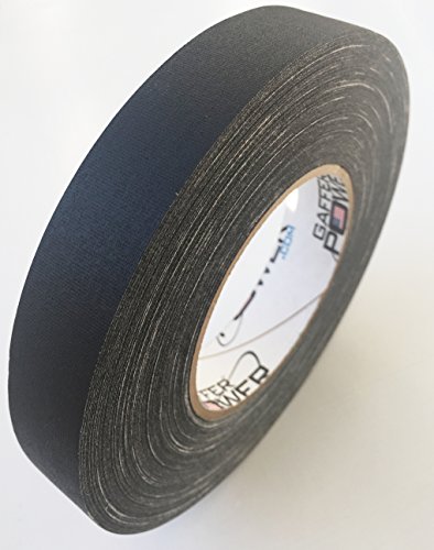 Product Cover Professional Premium Grade Gaffer Tape - Black 1 in x 60 Yds - Heavy Duty Pro Gaff Tape - Secures Cables, Holds Down Wires Leaves No Sticky Residue Easy to Tear, Multipurpose, Better Than Duct Tape