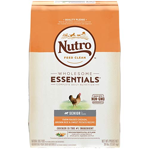 Product Cover NUTRO WHOLESOME ESSENTIALS Natural Senior Dry Dog Food Farm-Raised Chicken, Brown Rice & Sweet Potato Recipe, 30 lb. Bag