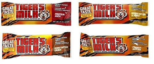 Product Cover Tigers Milk Nutrition Bar Variety Pack: Including Protein Rich, Peanut Butter, Peanut Butter Crunch & Peanut Butter & Honey (Pack of 24)