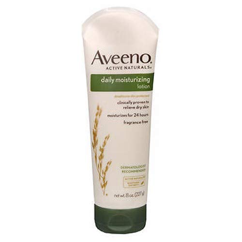 Product Cover Aveeno Daily Moisturizing Body Lotion with Soothing Oat and Rich Emollients to Nourish Dry Skin, Fragrance-Free, 8 fl. oz (Pack of 2)